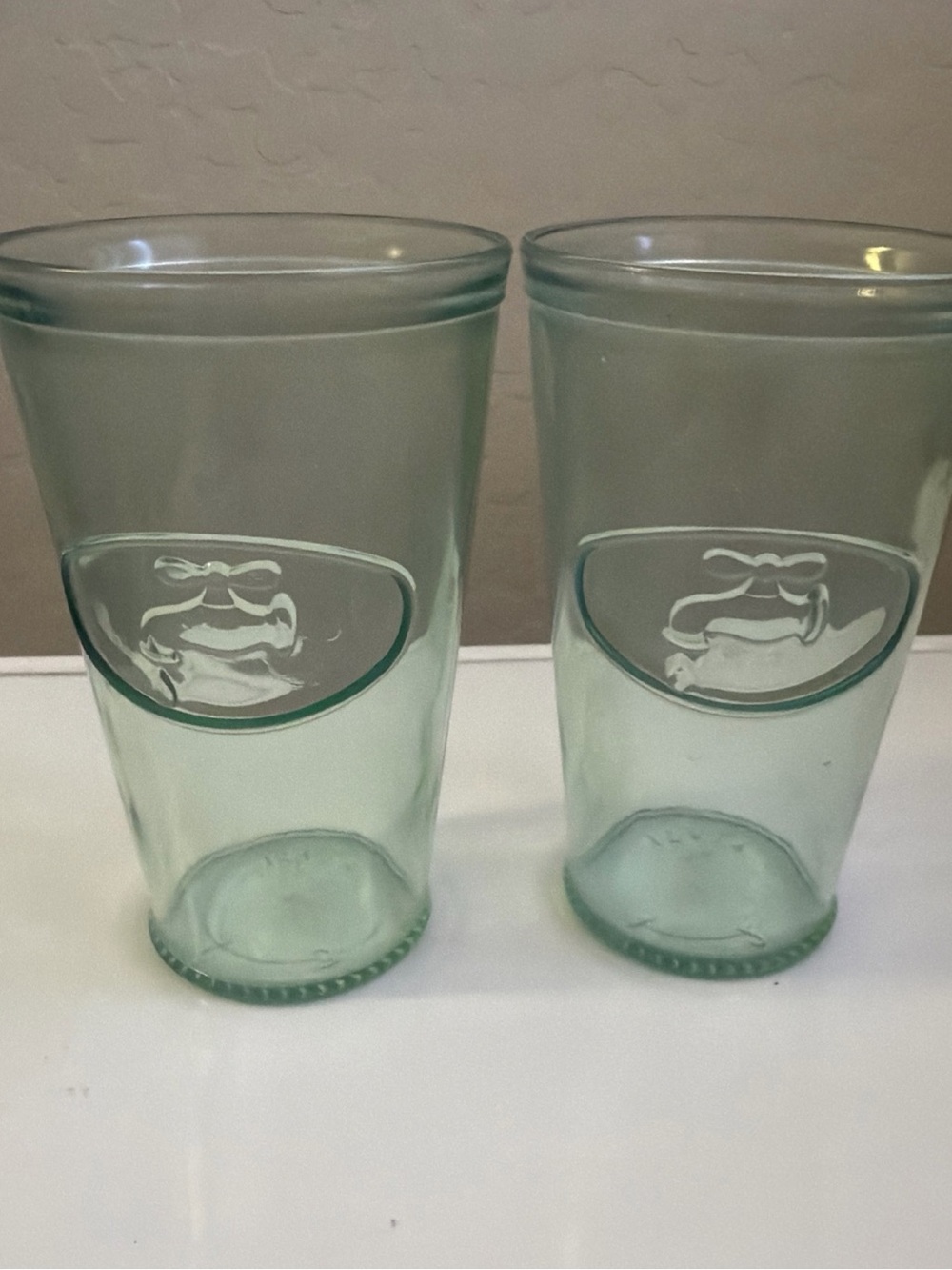 2 Amici Green Faucet Glasses 16 oz Pint Made in Italy 🇮🇹